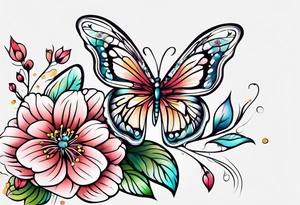 Small micro flower tattoo idea