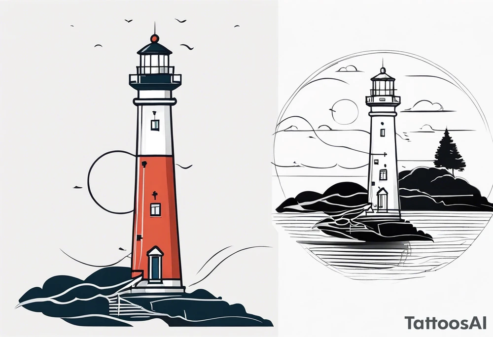 Lighthouse in draw tattoo idea