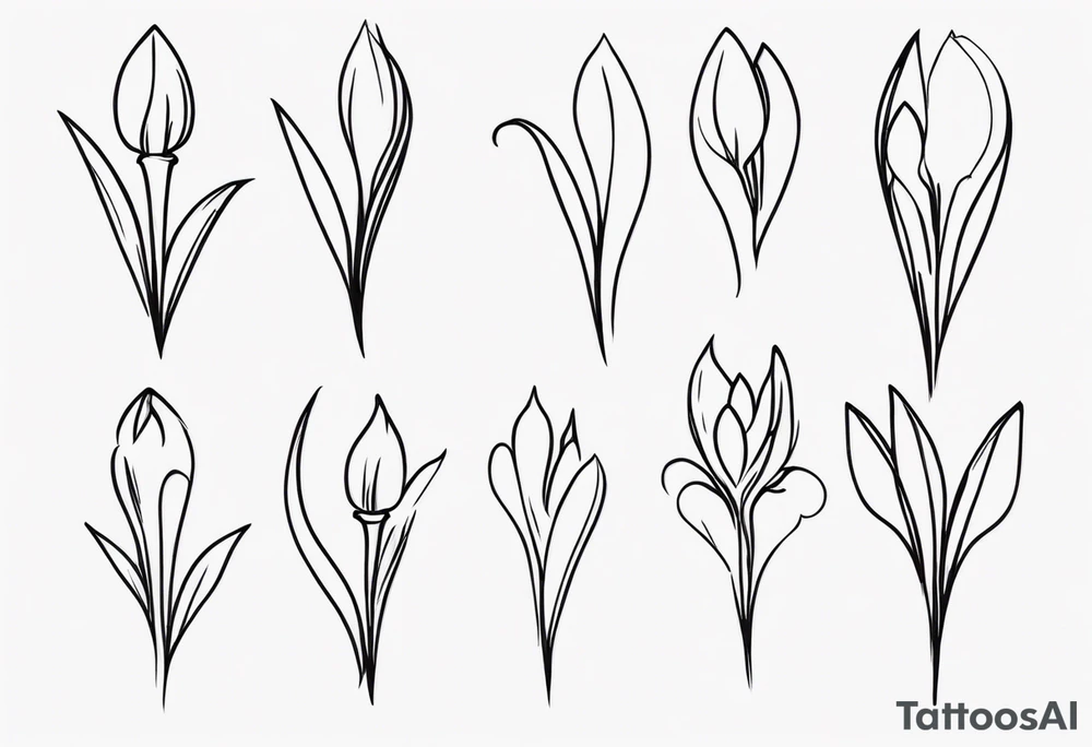 One line snow drop tattoo idea