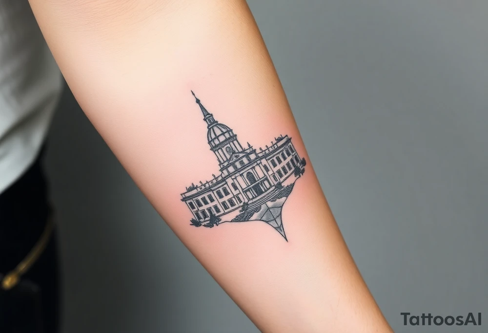 vertikalna tetovaza Beograda na nozi tattoo idea