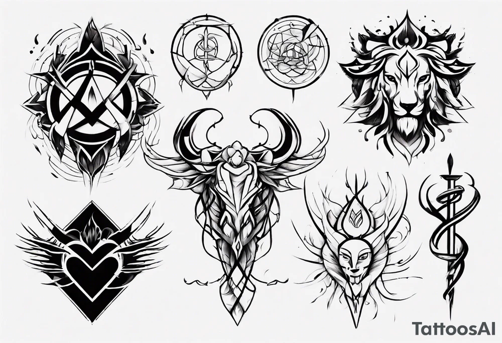 modern tattoo of 
 that represents strength, love and unity tattoo idea