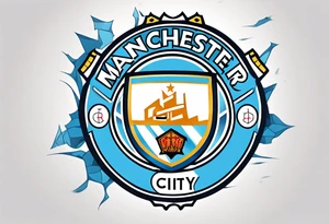 Manchester City football club logo or crest with creative background tattoo idea