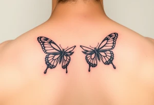 2 bloody butterflies tattoo idea