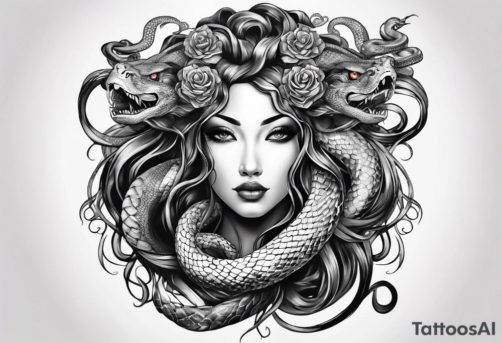Medusa
Include snake heads tattoo idea