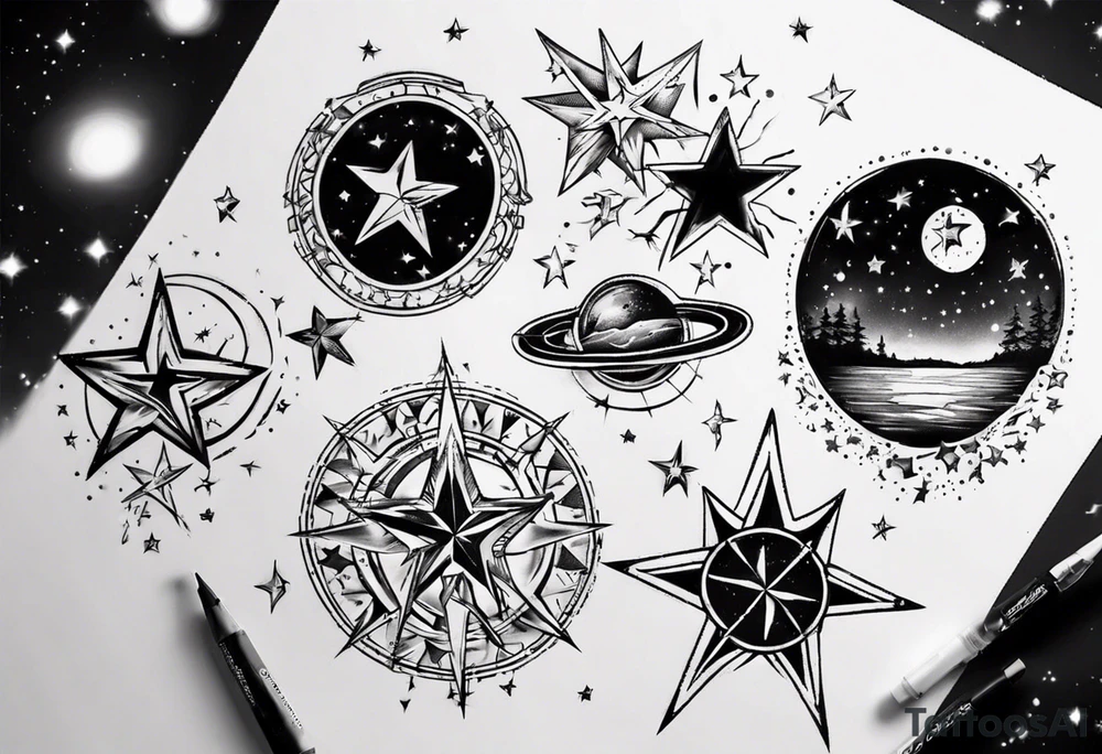 Stars in the night sky tattoo idea