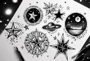 Stars in the night sky tattoo idea