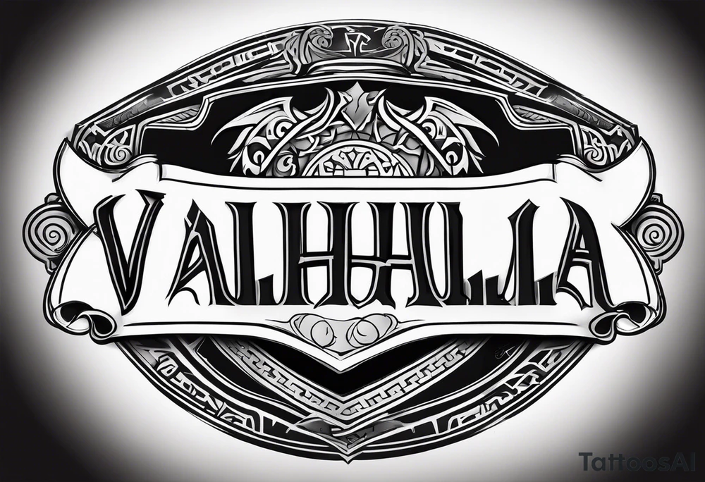 Valhalla round shield dark cloud axe tattoo idea