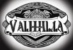 Valhalla round shield dark cloud axe tattoo idea