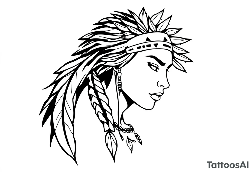 Native American female tattoo idea