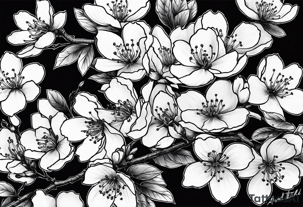 Cherry Blossom with the words RIP Andrew tattoo idea