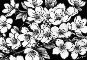 Cherry Blossom with the words RIP Andrew tattoo idea