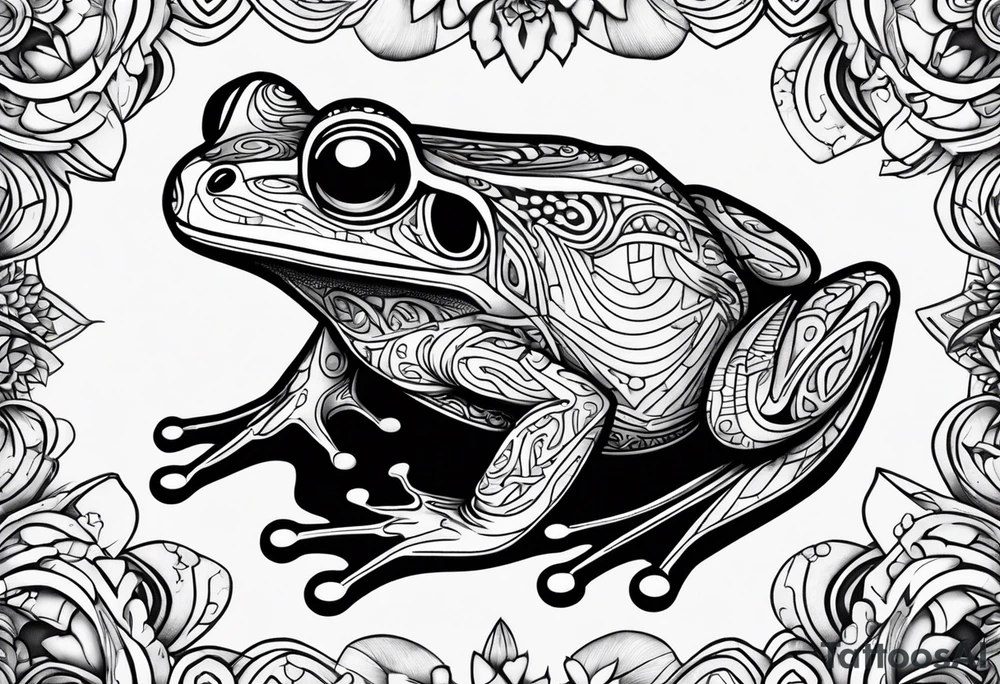 a psychedelic frog tattoo idea