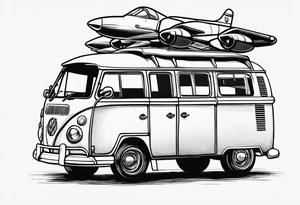 Beach hills plane rugby ball book campervan wine bottle tattoo idea