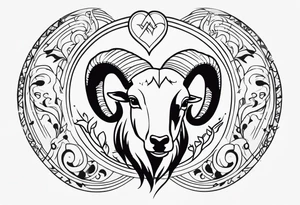 MUSIC LIFE FAMILY ARIES tattoo idea