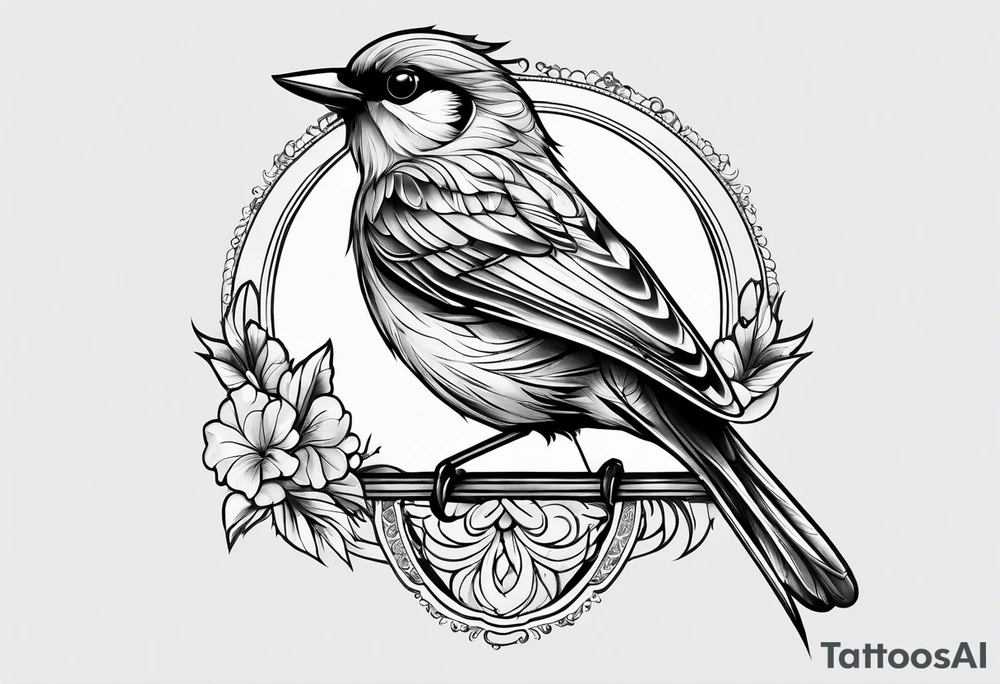 Cute bird tattoo idea