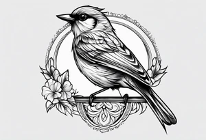 Cute bird tattoo idea