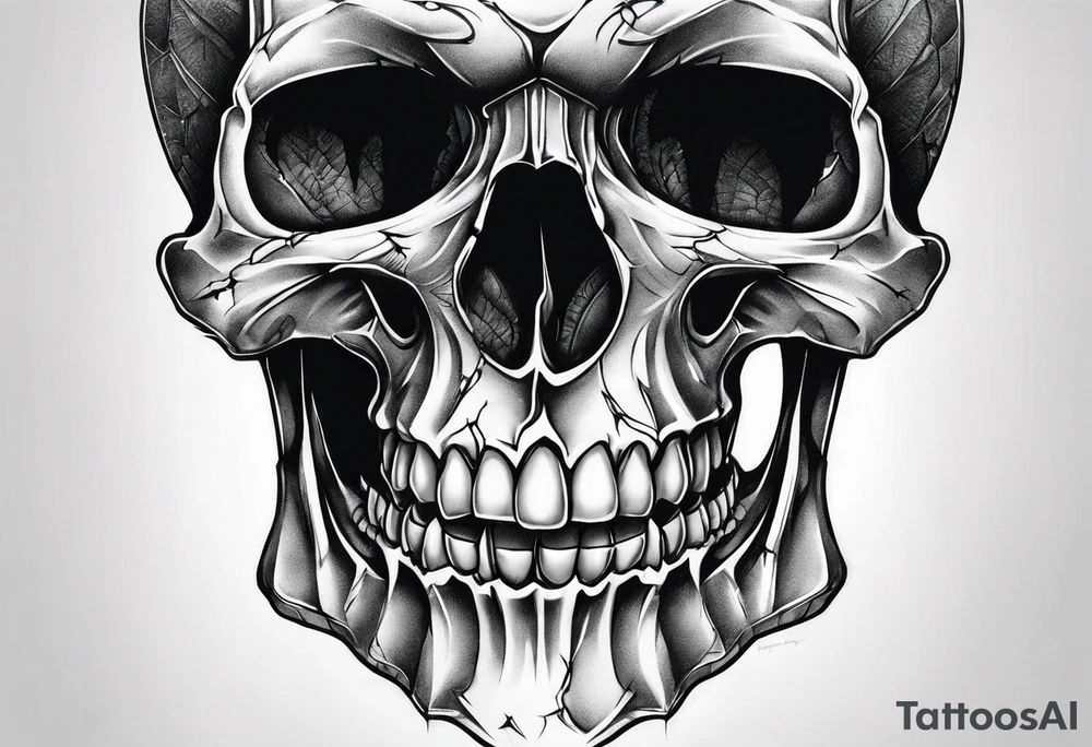 skull mouth open tattoo idea