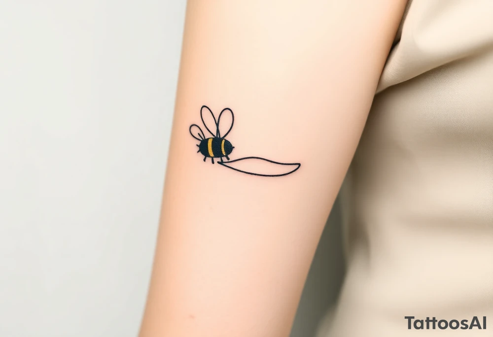 airplane with a bee flying with it tattoo idea