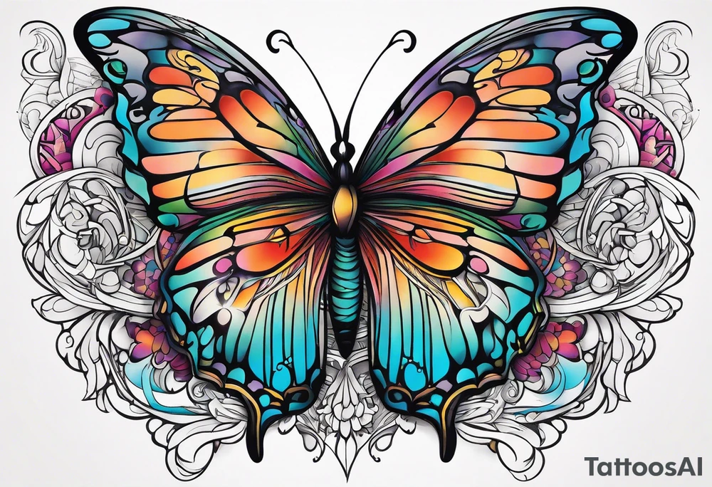 butterfly sleeve tattoo idea