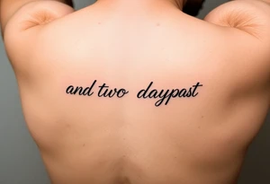 fine line script that says "and two days past" in one line on forearm right under where arm bends tattoo idea