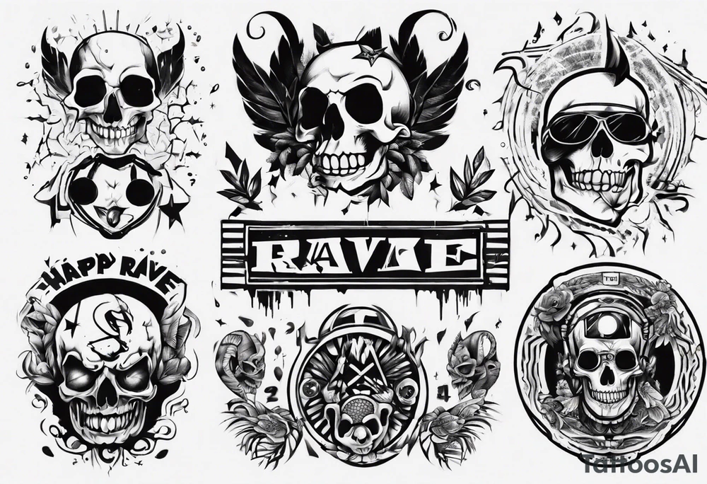 happy rave album cover tattoo idea