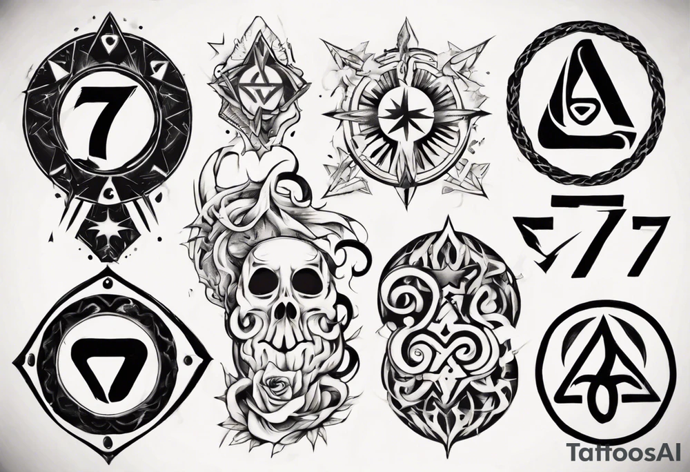 Merge in one the number seven, eleven and INFINITE SYMBOL tattoo idea