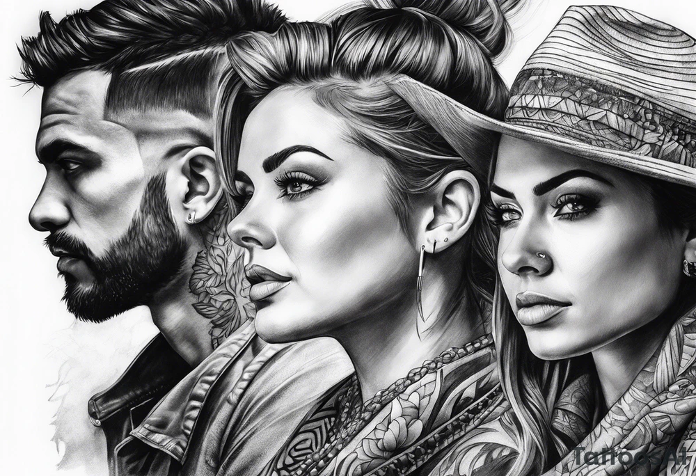 shadows of people tattoo idea