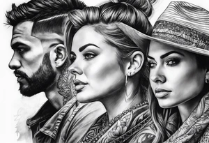 shadows of people tattoo idea