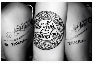 “Do no harm but take no shit” in calligraphy with middle finger and stethoscope for nurse tattoo idea