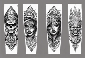 realistic chicano arm sleeve tattoo idea