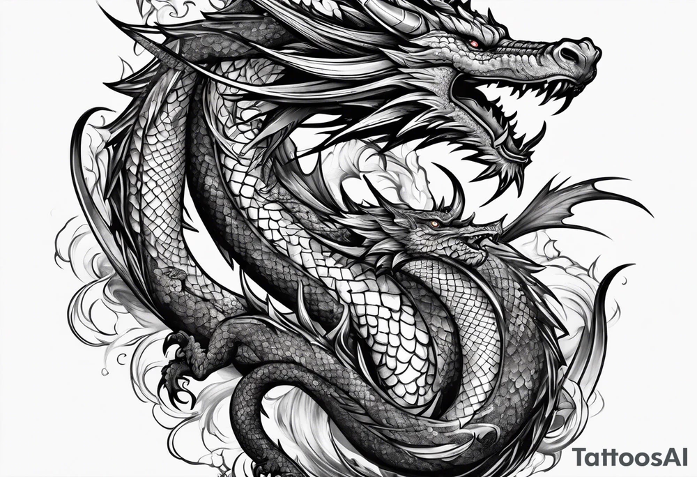 roaring dragons tattoo idea