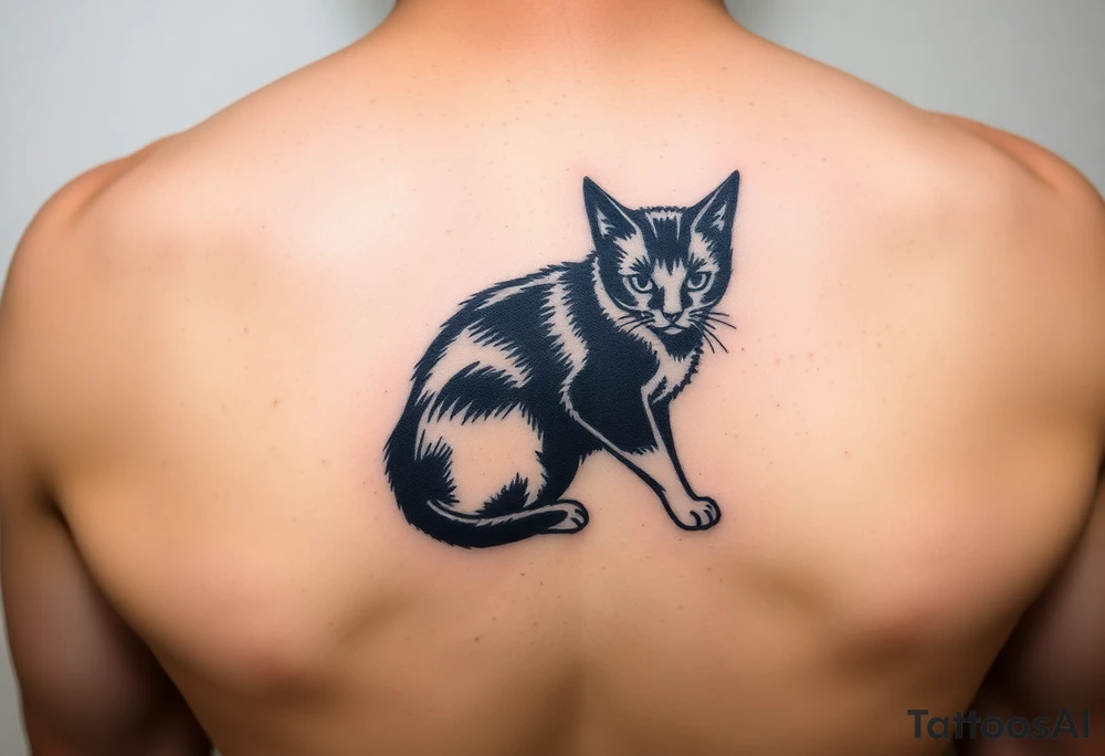 black cat tattoo idea