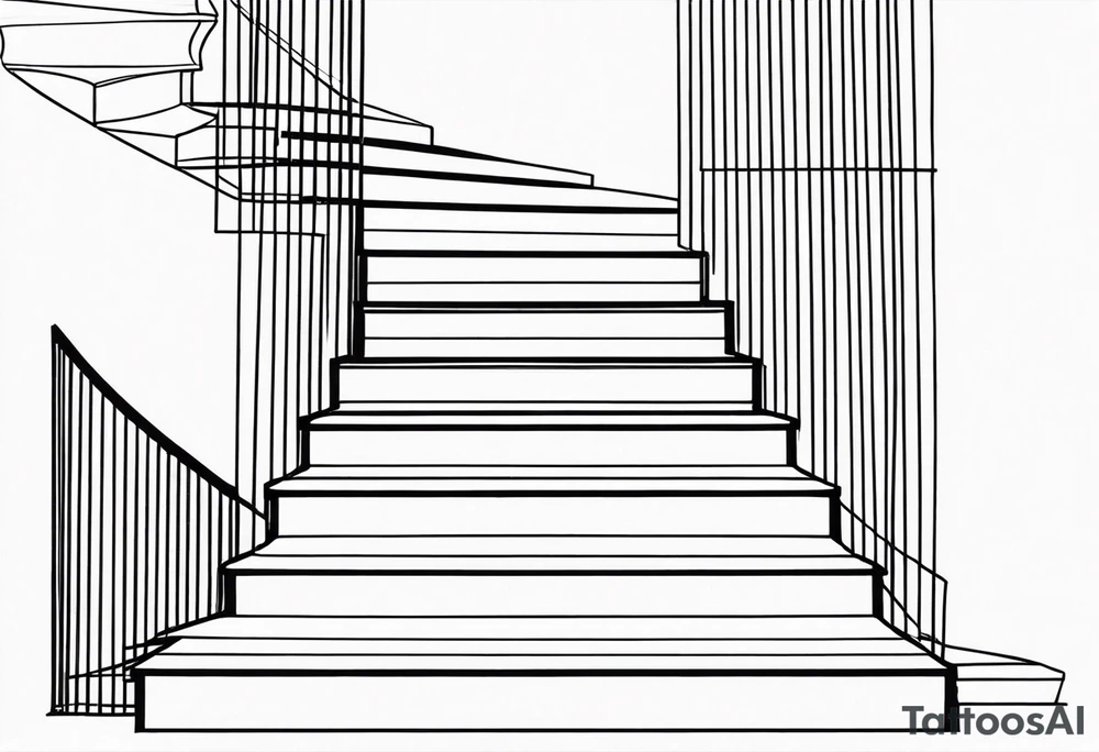 Staircase outline minimalist and simple tattoo idea