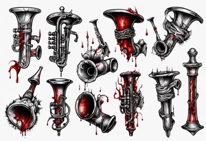 Ancient Trumpet
Horror
Blood
Cracked tattoo idea
