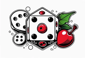 lukie with dice and cherry tattoo idea