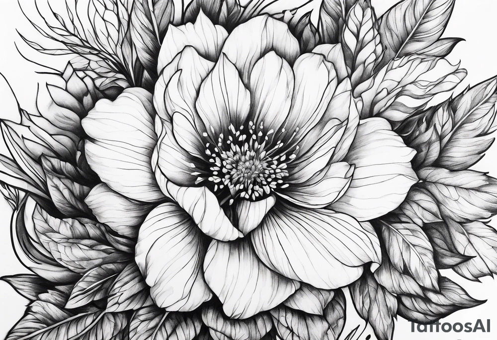 Flower fire tattoo idea