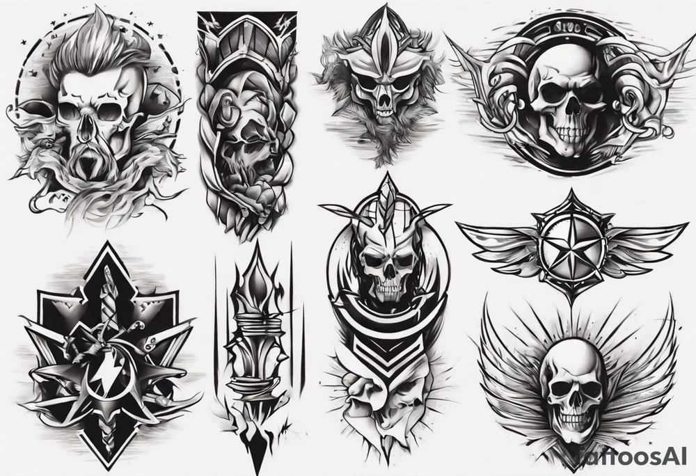 Simple men’s arm sleeve tattoo idea