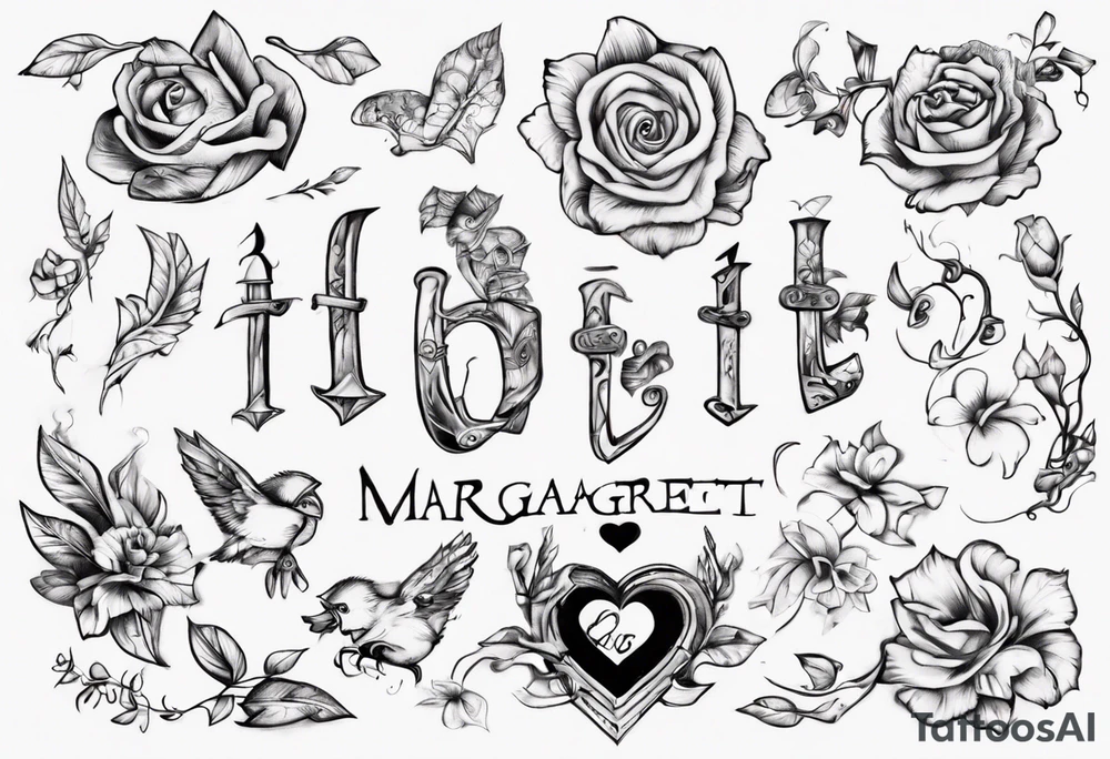 my kids' names: Lucas and Margaret and something that symbolizes love tattoo idea