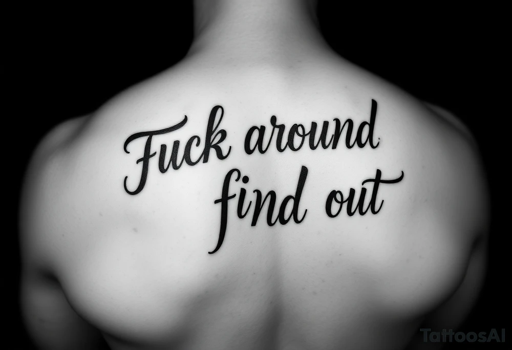 Fuck around and find out script tattoo tattoo idea