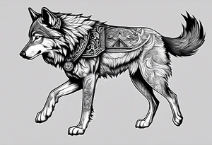wolf with the letters SP tattoo idea