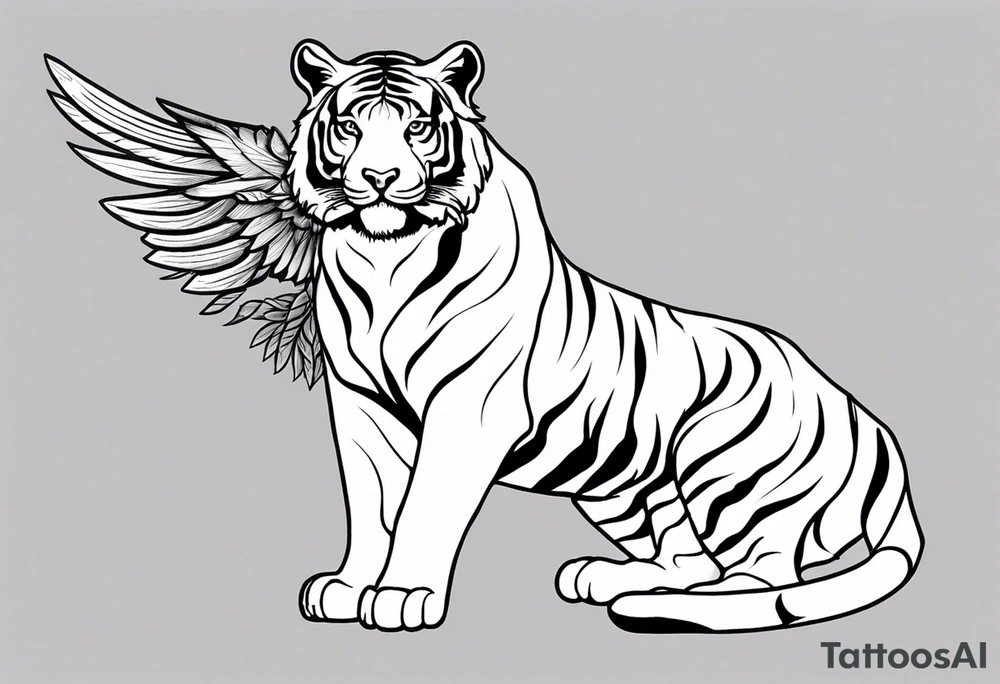 Tiger with wings for memorial piece including remembrance of dead father tattoo idea