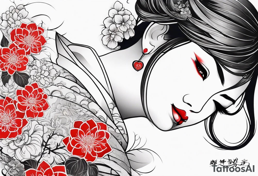 Half sleeve love design tattoo idea