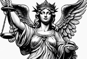 lady justice with wing

very realistic

merciful tattoo idea