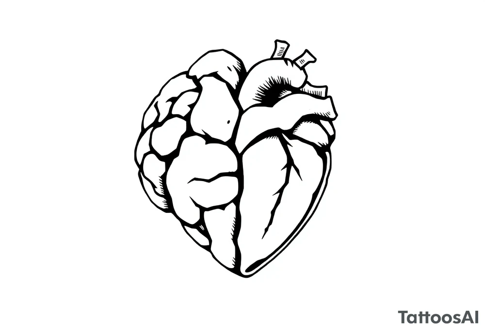 balance between brain and heart tattoo idea