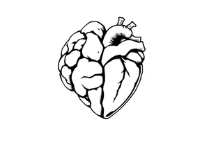 balance between brain and heart tattoo idea