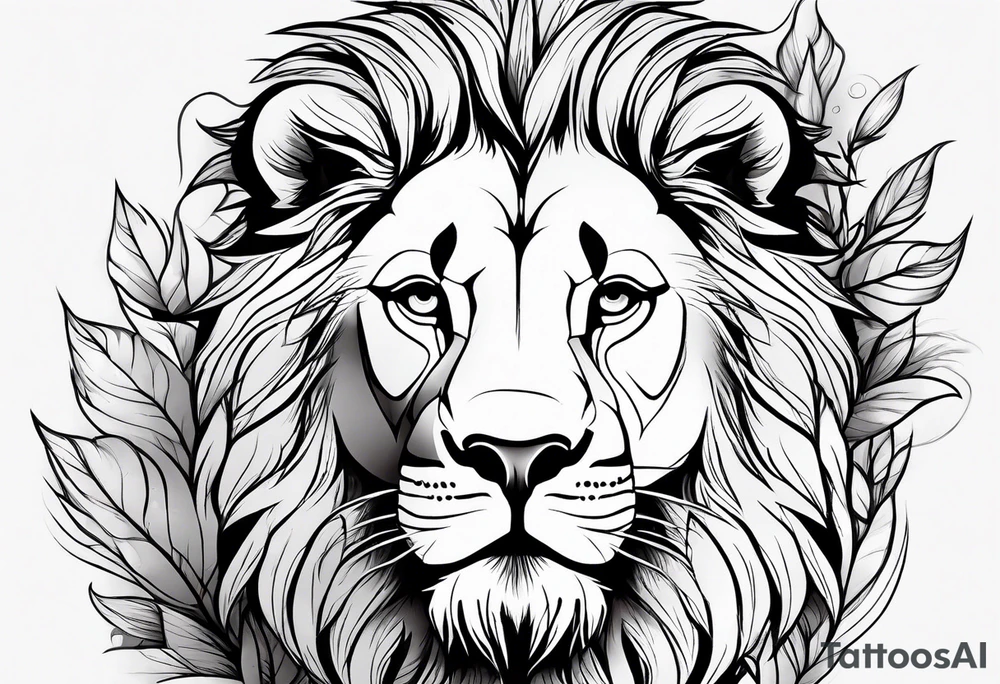 lion and cub tattoo idea