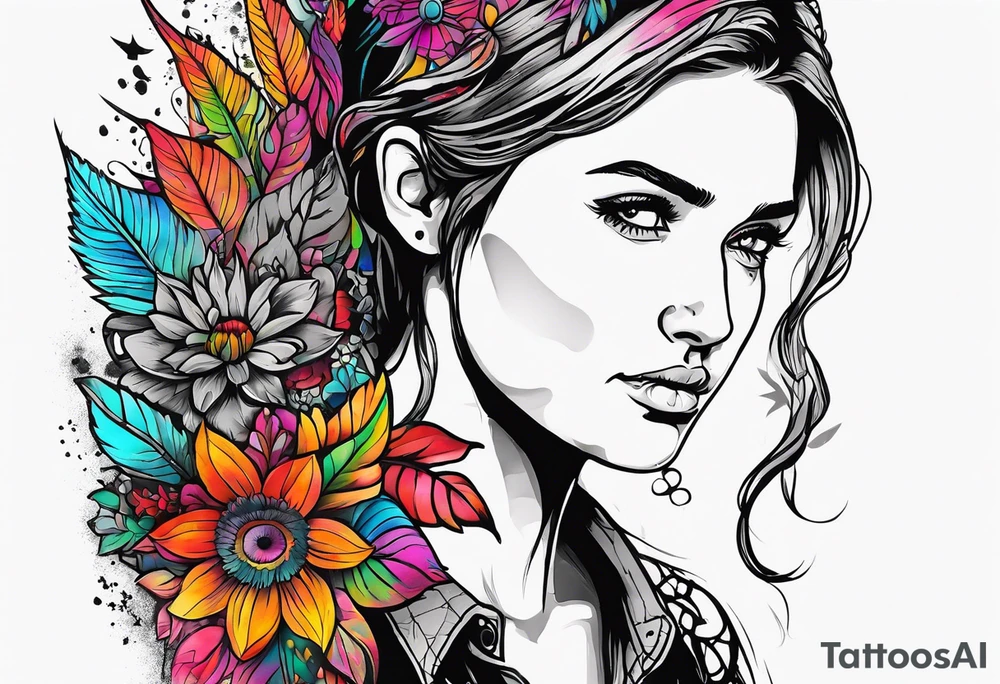 Last of Us tattoo that incorporates Pride colors. No characters! tattoo idea