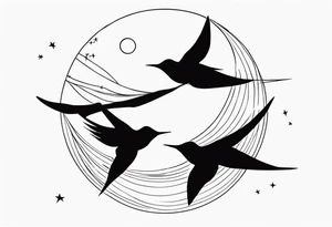 3 swallow'and 2 moons tattoo idea