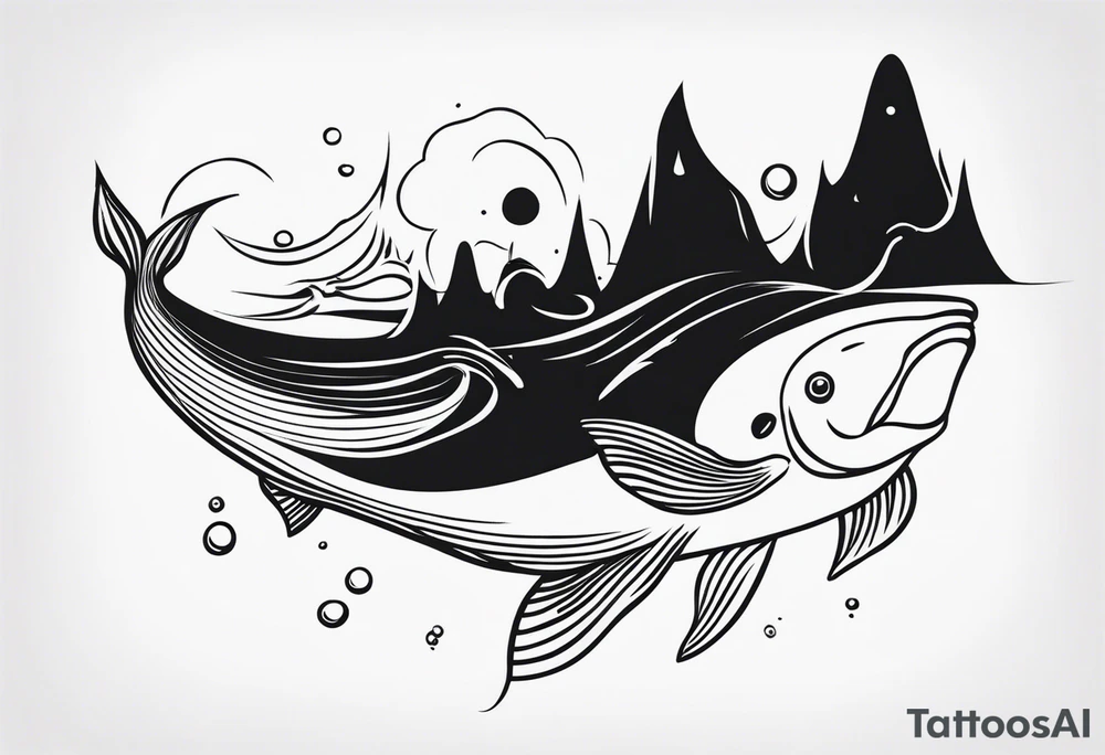 Upside down underwater tattoo idea