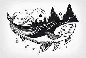 Upside down underwater tattoo idea